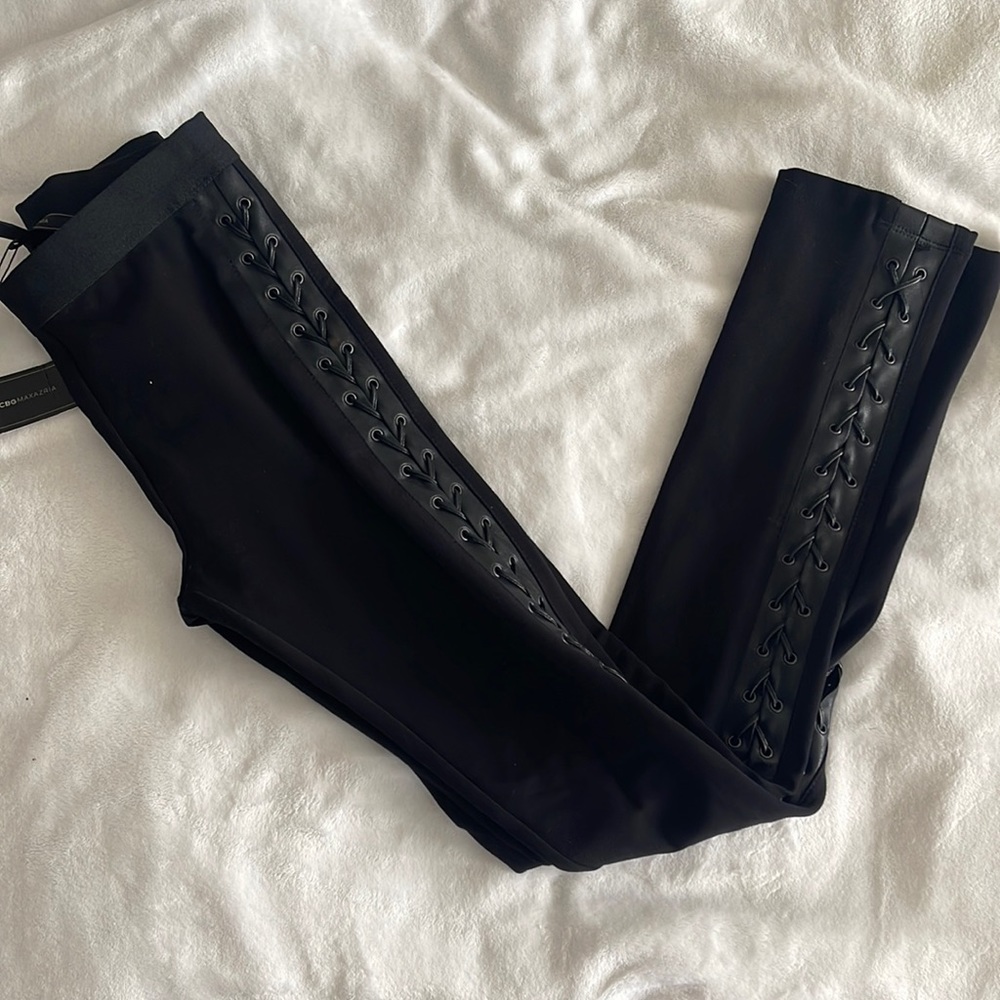 Bnbg maxaria leggings with leather trim